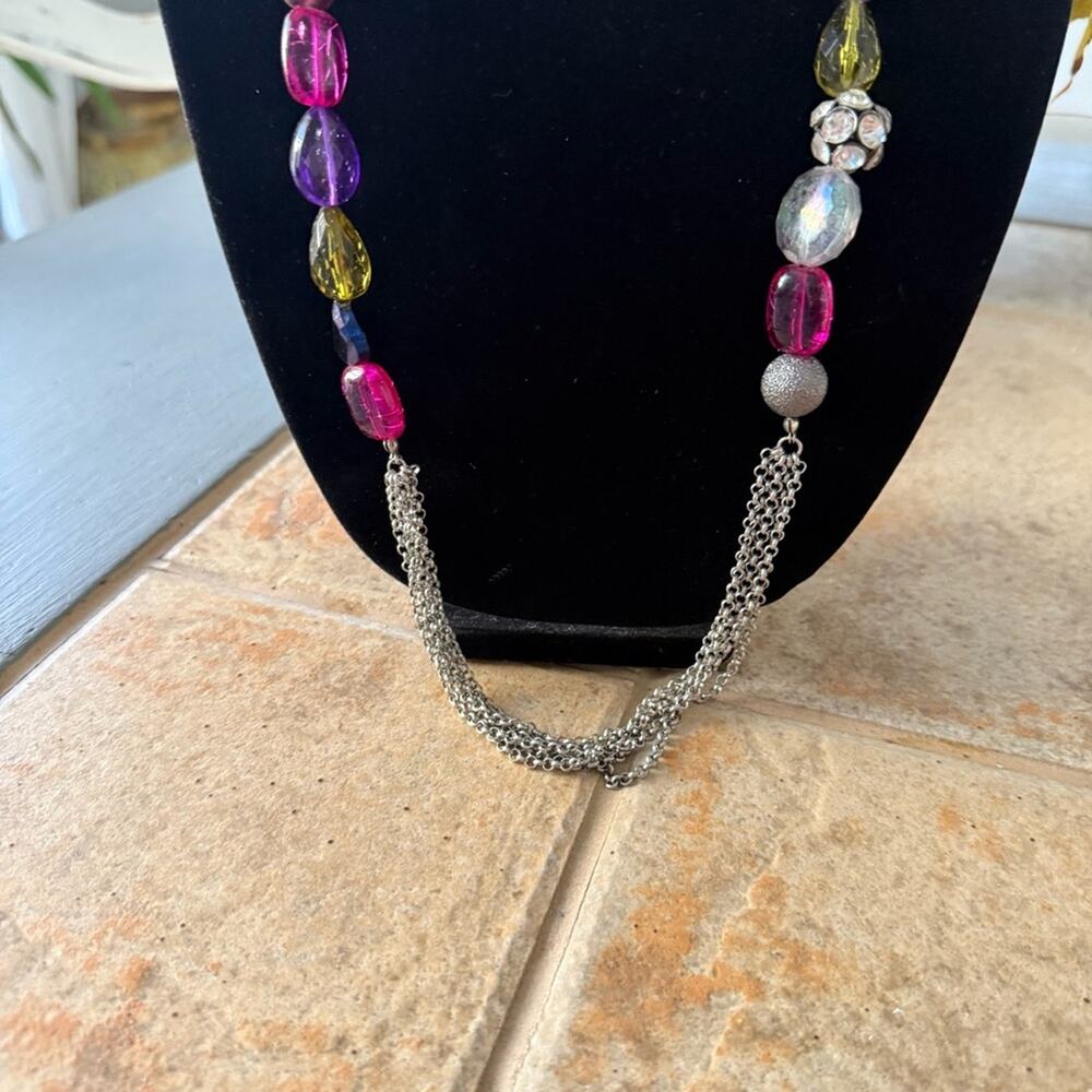 Lane Bryant Silver Tone Beaded Necklace - Picture 3 of 8
